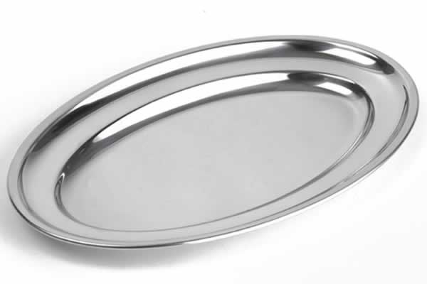 Fuente inox. Oval de 50 x 31 cm