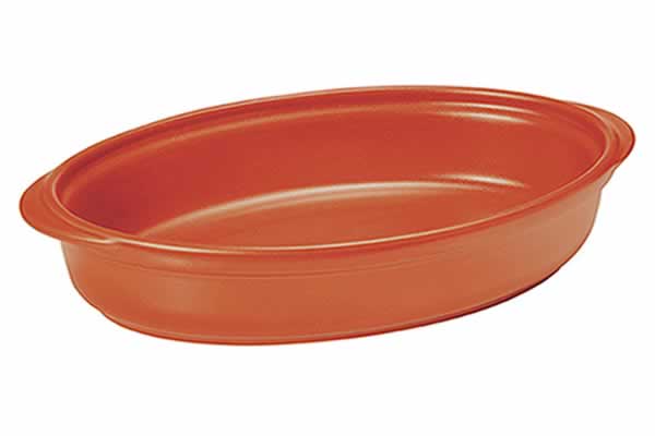 Fuente oval de gres refractario